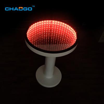 China Bar Table night club bar furniture table 3d infinity round illuminated led lighted coffee table for sale