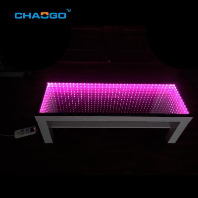 China Bar Table bar furniture table light interactive luminous 3d infinity led coffee table for sale