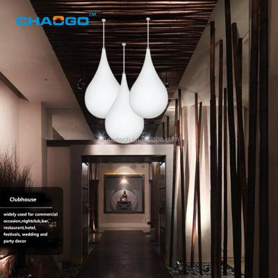 China Hotel/Bar/Nightclub/Outdoor Design Novelty Remote Control Led Water-drop Color Changing Lamp Event Novelty Led Pendant Lights Cable Restaurant for sale