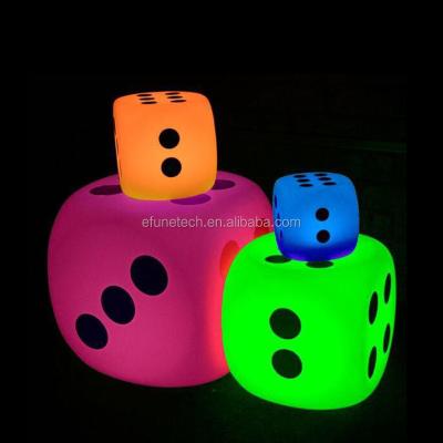 China New Design Modern Illuminated Led Bar Furniture Outdoor 3d Light Up Dice Cubes RGB Color Changing Interactive Light Cube Seat for sale