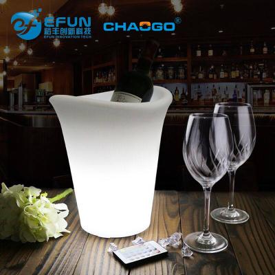 China Viable Remote Control RGB Color Changing Rechargeable Led Furniture Plastic Battery Bar Wine Ice Bucket Led Portable Wine Rack for sale