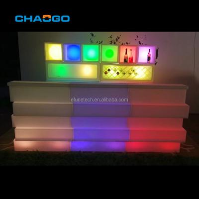 China Viable Nightclub Wedding Party RGB Color Changing LED Wine Cabinet Counter Wine Bar Shelves for sale