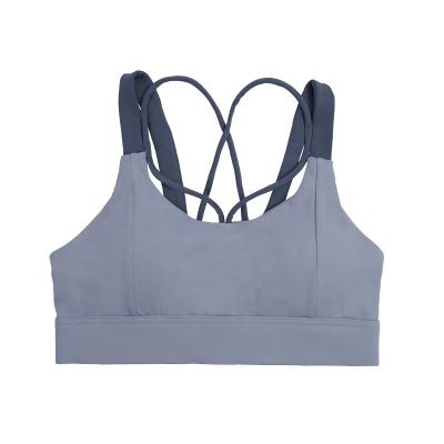 China Breathable high quality hot sexy sports bra set women yoga vest strap cross yoga bra for sale