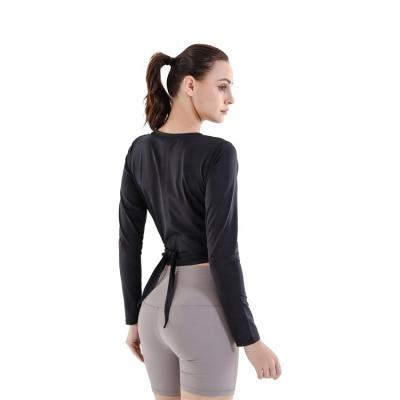 China Breathable Yoga Tops Long Sleeve Seamless Ladies Yoga Tops Logo Yoga Set Crop Top for sale