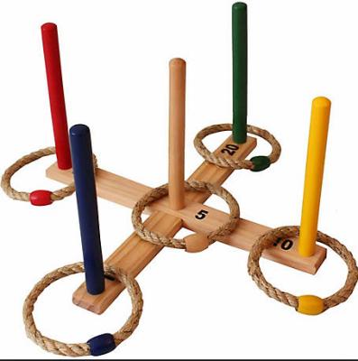 China Funny Outdoor Wooden Ring Toss Yard Game Yard Ring Toss Outdoor Wooden Ring Toss With 5 Ring Toss for sale