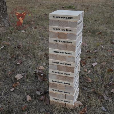 China DIY TOY Custom Different Size Giant Wooden Blocks Stacking Game Blocks Giant Collapsing Overturning Tower Set for sale