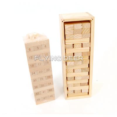 China Educational Wooden Stacking Blocks from Toy Wooden Tumbling Tower Natural for sale