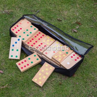 China Eco-friendly non-toxic high quality wooden domino brick for wholesale domino blocks games for sale