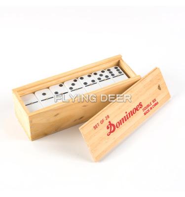 China Eco - Friendly Non - Toxic Handmade Wooden Box Travel Melamine Domino Games For Kids for sale