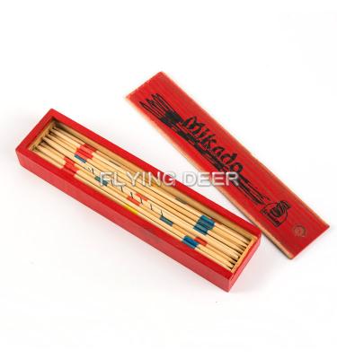 China Playing Round Bamboo Mikado Stick Garden Games Multicolor Giant Pick Up Sticks With Red Wooden Box for sale