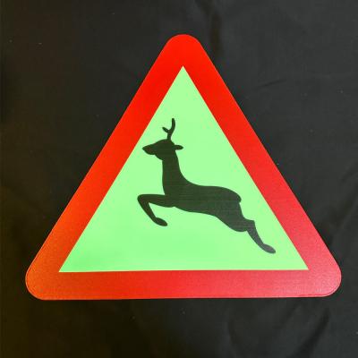 China 1mm Photoluminescent Triangle Traffic Warning Signage Glow In The Dark for sale