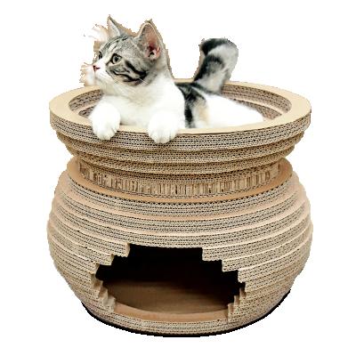 China Customized Viable Hot Sale Paper Cardboard Home Scratching Boards Cat Scratcher With Catnip for sale