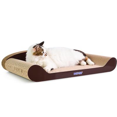 China Scratching Cat Lounge Cat Scratcher Corrugated Cardboard Pet Scratch Panel Sofa Bed Viable Protector Cat Scratcher for sale