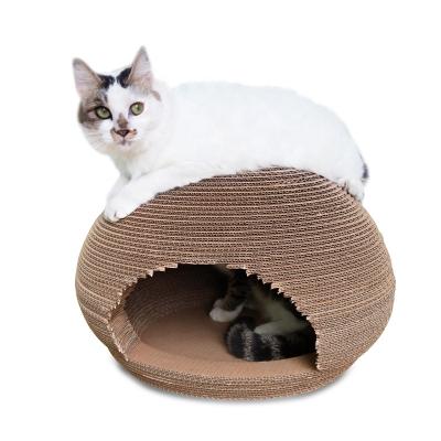 China OEM viable odm because groove pet product corrugated cardboard scratch house cat scratcher with catnip for sale