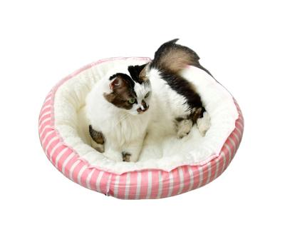 China Ultra Soft Washable Cushion Cat Bed Pet Beds Washable Round Stocked Fluffy Pet Bed For Cats And Dogs for sale