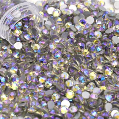 China Flatback SS3-SS50 3D Crystal Non Hotfix Glass Stone Shiny Starry Sky Nail Fake Stone For Diy Nail Art Decoration for sale