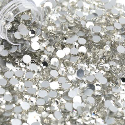 China Wholesale Glass Rhinestone Flatback Ss3-Ss50 Crystal Round Flatback Non Hotfix For Nail Art Decoration for sale