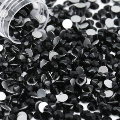 China Wholesale Flatback SS3 SS4 SS5 SS6 SS8 SS10 SS12 SS16 SS20 Black Hotfix Non Glass Flatback Rhinestones for sale