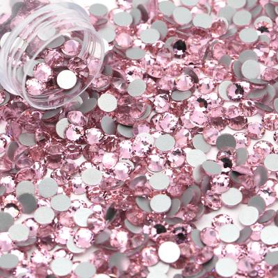 China Lt Rose SS3-SS50 Non Hotfix Non Hotfix Flatback Glass Stone Flatback Rhinestones Wholesale For Nail Art Rhinestone for sale