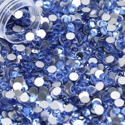 China Lt Sapphire Color Sliver Back Preciosa Flatback Flat Back Rhinestones Non-Hot Fix Rhinestone Glass Gems For Nail Art Diy for sale