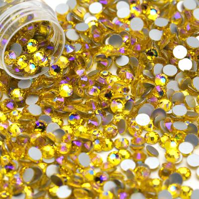 China Color SS3 SS4 SS5 SS6 SS10 SS12 SS16 SS20 SS30 Flatback 92Kinds around citrine glass Crystal Rhinestones For Cloth Diy d'ab Strass Flatback for sale