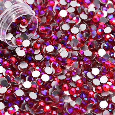 China Lt Siam Ab Color Flat Back Multi Size Non-Hot Fix Flatback SS3-SS50 Glass Rhinestone For Nail Art for sale