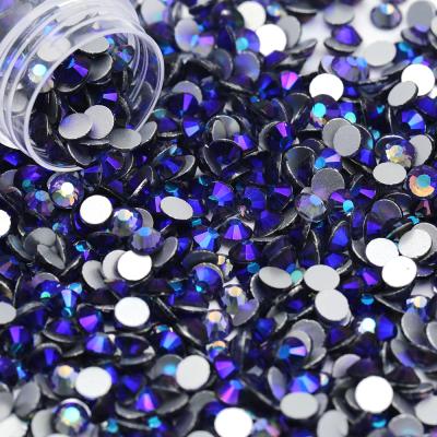 China Wholesale Flatback Glass Tanzanite Rhinestones AB SS3-SS50 Flat Back Non Hotfix For Nail for sale