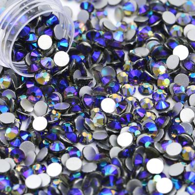 China Wholesale SS3-SS34 Black Diamomd AB Flatback Glass Rhinestone Flatback Not Hot Fix Back for sale