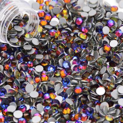 China Flatback Blue Flame Color SS3-SS50 3D Non-hot Fix SS3-SS50 3D Glass Nail Art Rhinestone Decoration Crystal Ab Nail Rhinestone For for sale