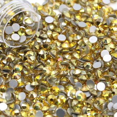 China Wholesale Loose Flat Back Glass Rhinestone Pearl Color SS3 SS4 SS5 SS6 SS8 Flatback Sunlight 1440Pcs/Pack for sale