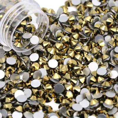 China Flatback Crystal Aurum Color SS3-SS50 Crystal Bling Glass Rhinestone Wholesale for sale