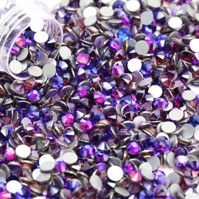 China New Purple Color SS3-SS50 Coating Crystal Glass Rhinestone For Dance Non-Hot Fix Flatback Flat Back Suit for sale