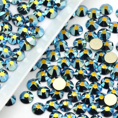 China Flatback 81 Color 2088 Flat Back Fix Glass Non-Hot Rhinestones 8+8 16 Facet Cut Montana ab Crystal Rhineston Beads for sale