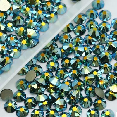 China Flatback Sparkles 8 Big 8 Small 16 Emerald Cut Glass Fake Stones ab Flatback Non Hotfix Faceted Rhinestones For Wedding Clothes for sale