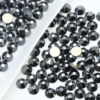 China Flatback Xirius 2088 16 Cut Faceted Jet Hematite Glass Flatback Hot Fix Crystal Stone Rhinestone No for sale