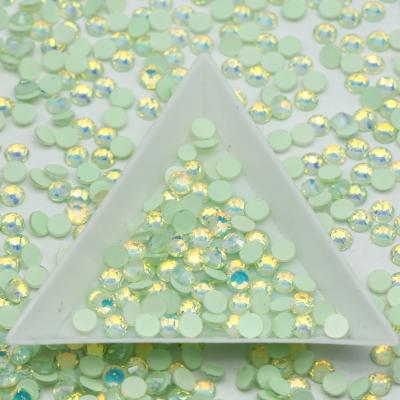 China Flatback Factory Wholesale SS6-SS30 Non Hotfix Luminous Peridot Opal Rhinestone Glass for sale