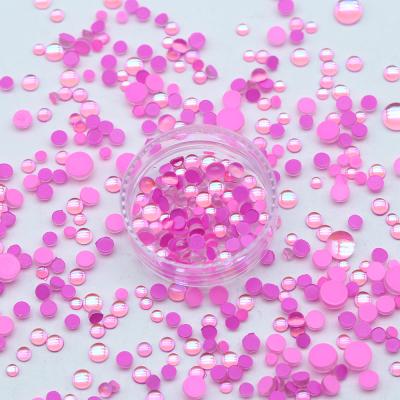 China Newest Nail Art Colorful Clear Flat Back Half Round Mixed Nail Art Crystal Mermaid Beads Rhinestone Accessories for sale