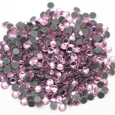 China Wholesale Hotfix Lt Rose Glass SS3 SS4 SS5 SS6 SS8 SS10 SS16 SS20 SS30 Flatback Round Rhinestone Rhinestone Flat Back For Garment Accessory for sale