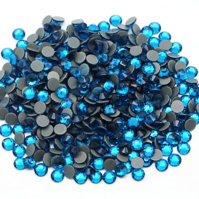 China Blue Zircon Flatback Glass Stone SSS10 Hotfix Rhinestone Rhinestones For Clothes for sale