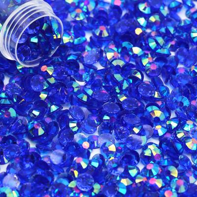 China Flatback Loose Transparent Sapphire Ab Flat Back Resin Rhinestone 2mm-6mm Mix Size And Color For Diy Craft Decoration for sale