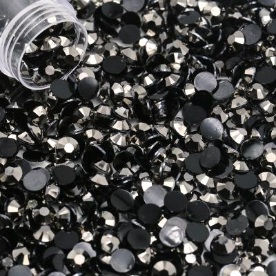 China Resin 30000Pcs/Bag Flatback Jet Hematite 5mm Resin Round Faux AB Resin Stone For Diy Decoration for sale