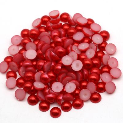 China Siam Color Beads 2mm 3mm 4mm 5mm 6mm Diy Phone Case Half ABS 7mm Plastic Round Bead For Diy Decoration for sale