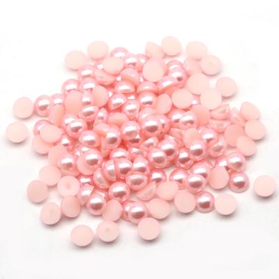 China Diy Phone Case Lt.Pink 2mm 3mm 4mm 5mm 6mm ABS Hlaf Bead Around Flatback Cabochon Bead For Dance Costume Design for sale