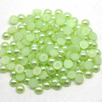 China Diy Phone Case 5mm Lt 5000pcs Green Color Loose Beads Imitation ABS Flatback Bead For Diy Design for sale