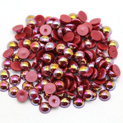 China Diy Phone Case 113 Kinds Color All Size Fix Falt Back Non-Hot ABS Half Round Burgundy Pearl Ab for sale