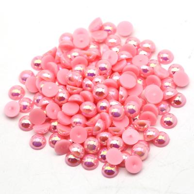 China Diy Phone Case 10000Pcs Lt Pink Ab 1.5mm 2mm 2.5mm Flat Back Nail Art Half Pearls For Nail Decoration for sale