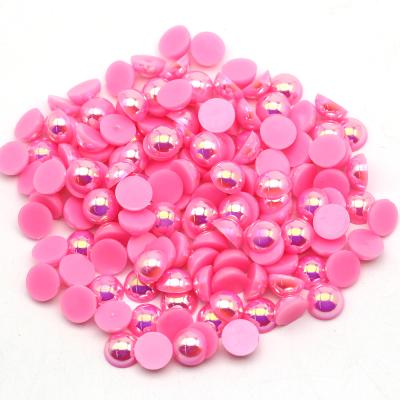 China Diy Phone Case 1.5mm-16mm Peach Colors ABS Cut Half Bead Flatback Loose Plastic Half Round Beads For Necklace Diy for sale