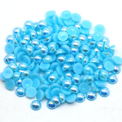 China Wholesale 5000Pcs ab 6mm Phone Case Diy Flatback Pearlshalf blue green ABS plastic half round loose pearl ab colors for sale