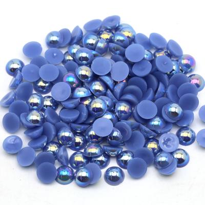 China Diy Phone Case ab Blue Color 1.5-16mm Accept Mix Size And Half Color Craft ABS Flatback Round Beads for sale