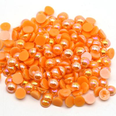 China Diy Half Phone Case Hyacinth Ab Color Accept Mix Size And Color ABS Flatback Pearl Round Bead for sale